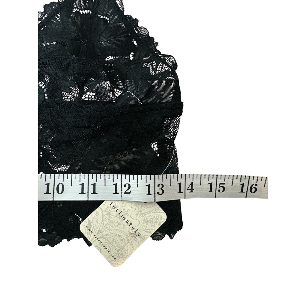 New Free People Bralette Women's Medium Black Everyday Lace Longline Stretch - Picture 9 of 9